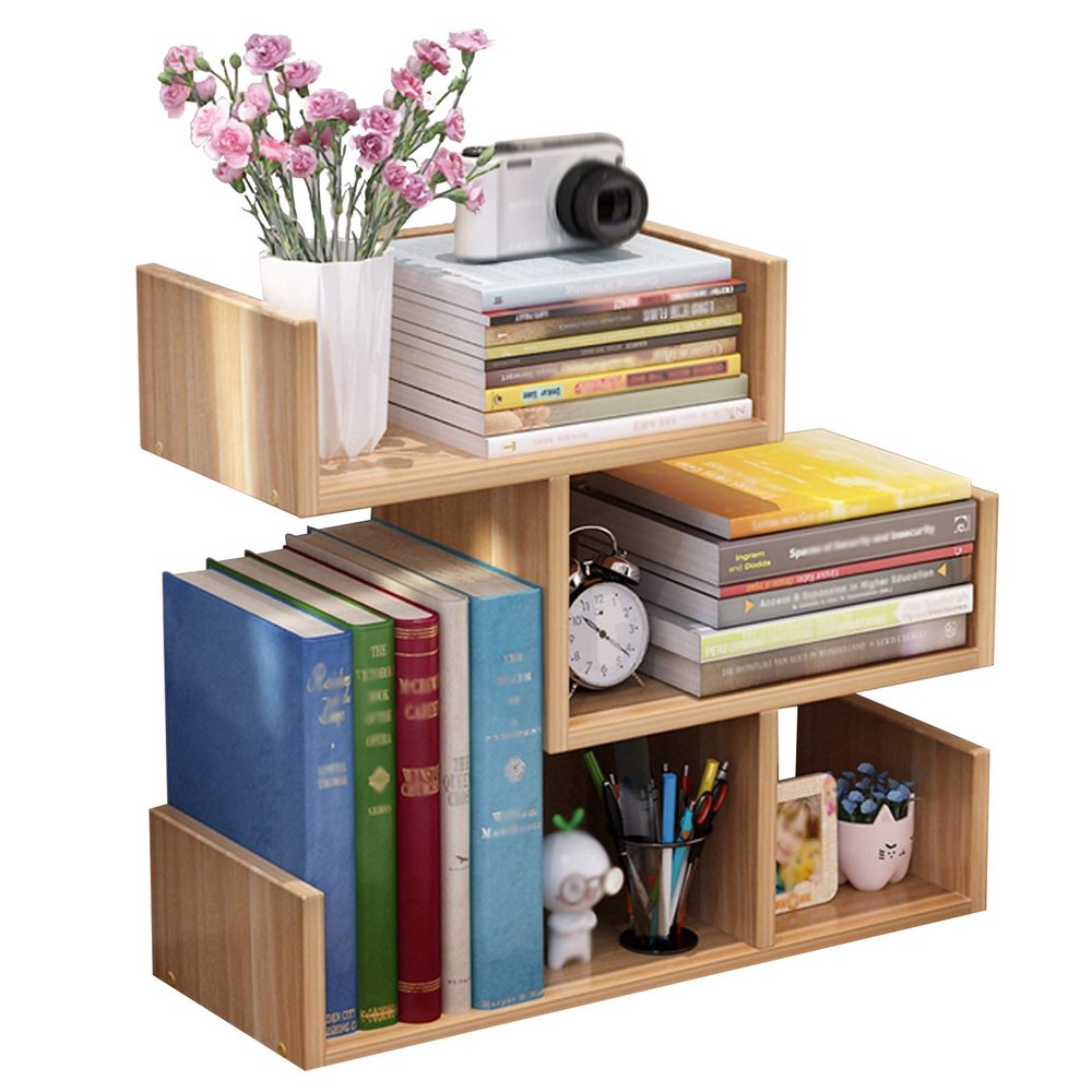 JKGHK Tree Shape Small Bookcases, Desktop Bookshelf Organizer Shelves, Home, Office Storage Rack, for Books/CD/Albums/Files Holder