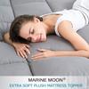 Marine Moon King Mattress Topper Cooling Extra Thick Plush Pillow Top Mattress Pad Hotel Quality Down Alternative for King Size Bed, Soft Bed Toppers for Back Pain, Grey view 4