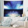 Ambesonne Basketball Tapestry King Size, Basketball Arena Court with Fans and Competition Theme Game Excitement Print, Wall Hanging Bedspread Bed Cover Wall Decor, King Size, Navy Black view 1