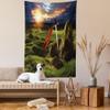 Ambesonne King Tapestry Queen Size, Arthur Camelot Myth in England Ireland Fields Invincible Myth Image, Wall Hanging Bedspread Bed Cover Wall Decor, 88" X 88", Green Blue Red view 2