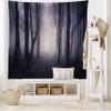 Ambesonne Forest Tapestry King Size, Path in Dark Deep Woodland Fog Halloween Creepy Twisted Branches Picture, Wall Hanging Bedspread Bed Cover Wall Decor, King Size, Grey Purple view 2