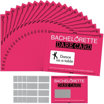 35 Pieces Girls Single Party Dare Cards Scratch Off Night Out Scratch Off Activity Funny Dare Cards for Wedding Bridal Showers Party Supplies(Wine Glass)