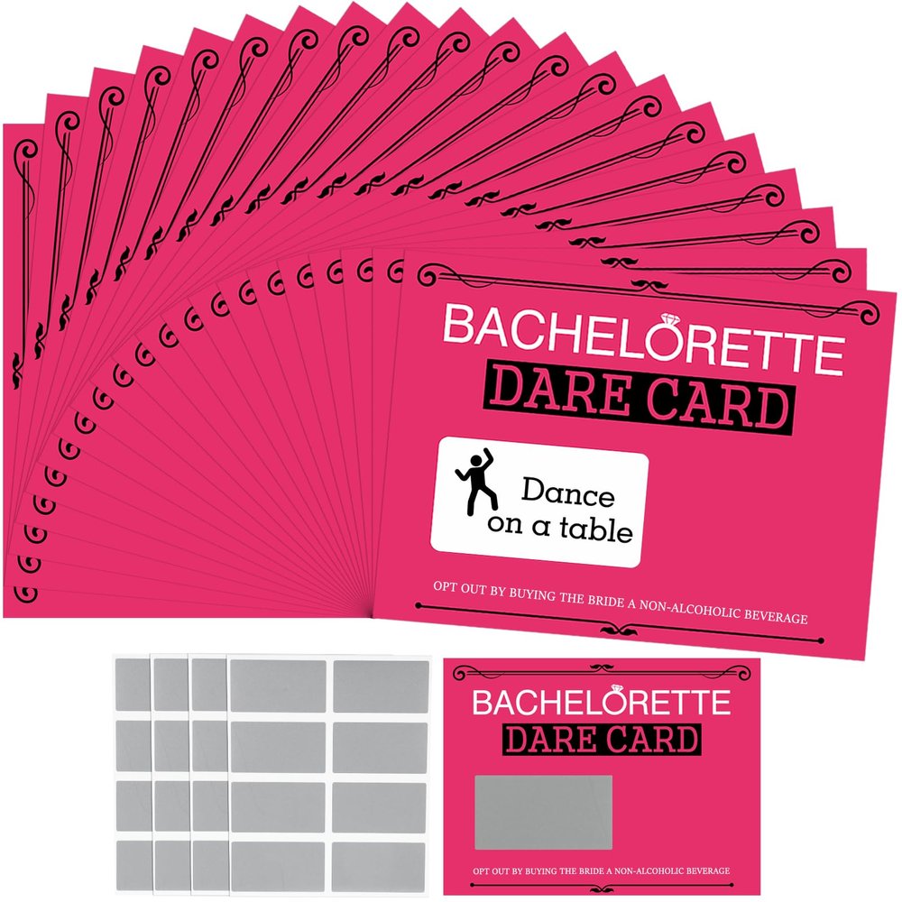 35 Pieces Girls Single Party Dare Cards Scratch Off Night Out Scratch Off Activity Funny Dare Cards for Wedding Bridal Showers Party Supplies(Wine Glass)