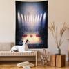 Ambesonne Basketball Tapestry Twin Size, Crowded Basketball Arena Just Before Game Starts Tournament Theme, Wall Hanging Bedspread Bed Cover Wall Decor, 68" X 88", Brown Beige view 2