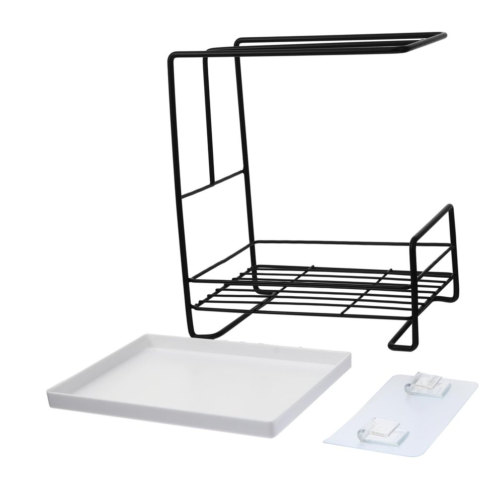 1pc Wall-mounted Kitchen Sponge and Dishcloth Storage Rack Organizer for Sink Easy to Assemble Modern Design for Kitchen Hotel and Restaurant Use