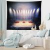 Ambesonne Basketball Tapestry King Size, Crowded Basketball Arena Just Before Game Starts Tournament Theme, Wall Hanging Bedspread Bed Cover Wall Decor, 104" X 88", Brown Beige view 1