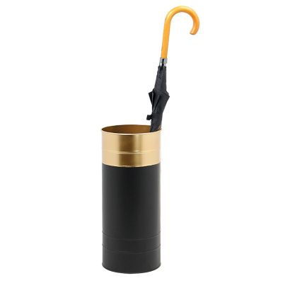 Umbrella Racks WXYZ Metal Wrought Iron Umbrella Stand for Commercial Umbrella Barrel in Corridor Office, 21x47cm/8.2x18.5in, Black, Orange (Color : Black)