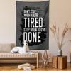Ambesonne Fitness Tapestry Twin Size, Words Dont Stop Encouraging Keep Moving Brush Strokes, Wall Hanging Bedspread Bed Cover Wall Decor, 68" X 88", Charcoal Grey White view 2