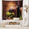 Ambesonne Wine Tapestry King Size, Glasses of Red and White Drink Served Grapes French Gourmet Tasting, Wall Hanging Bedspread Bed Cover Wall Decor, 104" X 88", Brown Ruby Pale Green view 2