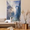 Ambesonne Clouds Tapestry Twin Size, Majestic Rain Storm Clouds Over The Sky High Above The Ground Environment Scenery, Wall Hanging Bedspread Bed Cover Wall Decor, Twin Size, Blue White view 2