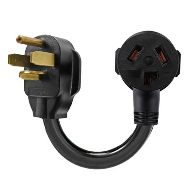 Eversimpleinc 3 Prong to 4 Prong Dryer Plug Adapter, Connects 3-Prong Old Dryer to 4 Prong New Dryer Receptacle, NEMA 14-30P to 10-30R 4-Prong Dryer Outlet Adapter, 30A 125/250V, STW 10AWG