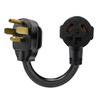 Eversimpleinc 3 Prong to 4 Prong Dryer Plug Adapter, Connects 3-Prong Old Dryer to 4 Prong New Dryer Receptacle, NEMA 14-30P to 10-30R 4-Prong Dryer Outlet Adapter, 30A 125/250V, STW 10AWG view 1