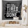 Ambesonne Fitness Tapestry King Size, Words Dont Stop Encouraging Keep Moving Brush Strokes, Wall Hanging Bedspread Bed Cover Wall Decor, 104" X 88", Charcoal Grey White view 2