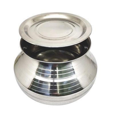 Bartan Hub Small Stainless Steel Handi with Lid ( Pongal Handi , 1500 ML , Dishwasher Safe ) Handi 1.5 L with Lid (Stainless Steel)