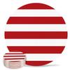 4" Ceramic Drink Coaster, Sinple Style Red and White Stripe Round Absorbent Cork Backing Bar Coaster for Wooden Table Housewarming Gift, Set of 6 view 1