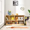 Costzon 2-Shelf Bookcase for Kids, Wooden Toy Storage Organizer for Books Toys, 5-Section Freestanding Classroom Daycare Montessori Bookshelf for Preschool, Home Playroom & Kindergarten (Burlywood) view 2