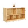 Costzon 2-Shelf Bookcase for Kids, Wooden Toy Storage Organizer for Books Toys, 5-Section Freestanding Classroom Daycare Montessori Bookshelf for Preschool, Home Playroom & Kindergarten (Burlywood) view 3