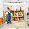 Costzon 2-Shelf Bookcase for Kids, Wooden Toy Storage Organizer for Books Toys, 5-Section Freestanding Classroom Daycare Montessori Bookshelf for Preschool, Home Playroom & Kindergarten (Burlywood) view 4