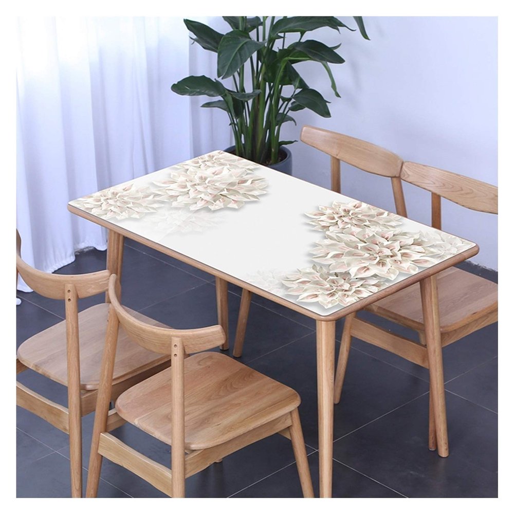 3D Tablecloth Rectangle, Waterproof Oil-Proof Anti-scalding Table Cover for Hotel Restaurant Table Mat 1.5mm ThicknessCustomizable ALGFree (Color : B, Size : 100x100cm)