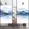 Xijier No Glue Frosted Window Film Privacy Landscape Painting Decorative Glass Door Window Covering Window Decals Window Sticker for Home Office 65x140cm(25.6"x55.1") view 2