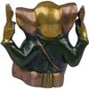 Exotic India Small Ganesha - Brass Statue - Color Brown Green Gold Color view 3
