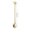 AnSaw 6.5" Elegant Leaf-Design Gold Coffee & Tea Spoons Set of 12- Long Handle Stainless Steel Stirring Spoons for Espresso, Iced Tea - Ideal Coffee Bar Accessories view 2
