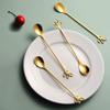 AnSaw 6.5" Elegant Leaf-Design Gold Coffee & Tea Spoons Set of 12- Long Handle Stainless Steel Stirring Spoons for Espresso, Iced Tea - Ideal Coffee Bar Accessories view 3