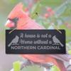 Stukk House Not Home Without Northern Cardinal Laser Hanging Bird Sign, Natural Engraved Slate Stone Plaque, 30x12cm view 1