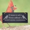 Stukk House Not Home Without Northern Cardinal Laser Hanging Bird Sign, Natural Engraved Slate Stone Plaque, 30x12cm view 2