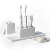 AUSAULAC Ceramic Toothbrush Holders for Bathrooms, White Bathroom Accessories Diatomite, Electric Toothbrush Holder Countertop with Toothbrush Holders, Soap Dish Set view 1