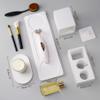 AUSAULAC Ceramic Toothbrush Holders for Bathrooms, White Bathroom Accessories Diatomite, Electric Toothbrush Holder Countertop with Toothbrush Holders, Soap Dish Set view 4