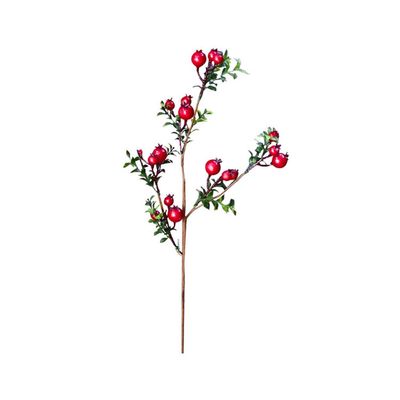TONGTONG 1 Bouquet Artificial Pomegranate Flower Branches Apply to Home Office Living Room Wedding Party Garden Pastoral Style Creative Soft Decorations #05