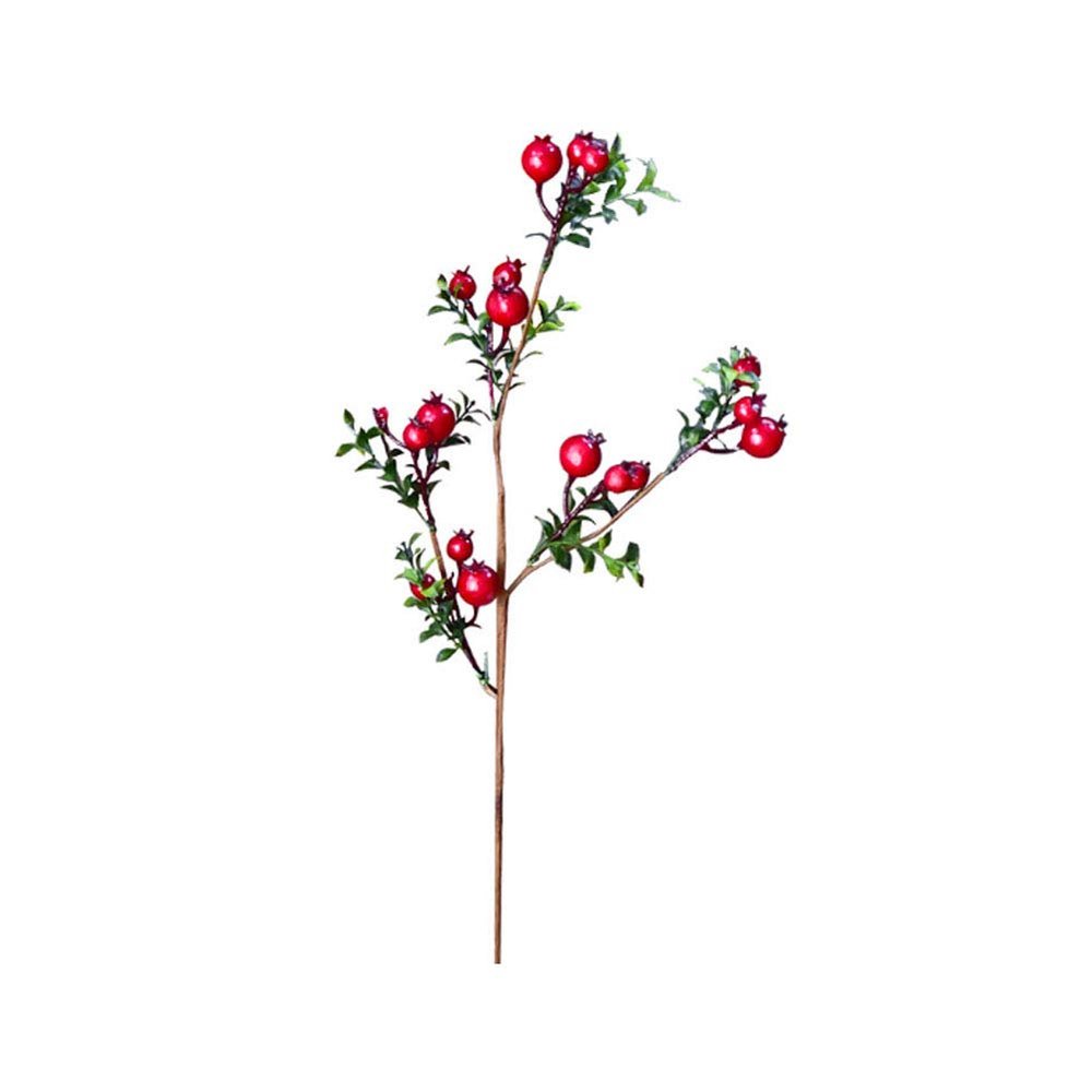 TONGTONG 1 Bouquet Artificial Pomegranate Flower Branches Apply to Home Office Living Room Wedding Party Garden Pastoral Style Creative Soft Decorations #05