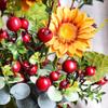 TONGTONG 1 Bouquet Artificial Pomegranate Flower Branches Apply to Home Office Living Room Wedding Party Garden Pastoral Style Creative Soft Decorations #05 view 3