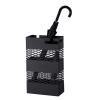Umbrella Racks WXYZ Hollowout Wrought Iron Umbrella Stand with Handle to Move Drip Tray, Can Store 20 Umbrellas, 30x15x50cm, Black, White (Color : Black) view 1