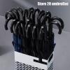 Umbrella Racks WXYZ Hollowout Wrought Iron Umbrella Stand with Handle to Move Drip Tray, Can Store 20 Umbrellas, 30x15x50cm, Black, White (Color : Black) view 3