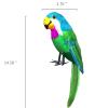 LWINGFLYER 14" Large Fake Parrot Artificial Simulation Foam Feather Parrot Bird for Crafts Pirate Costume Shoulder Prop Tropical Party Decoration (Green) view 2