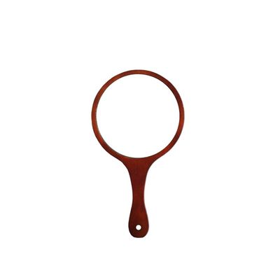 Dressing Mirror Wooden Hand Mirror, Portable Small Round Mirror Men Shaving Mirror Japanese-Style Classical Decorative Mirror Hangable Handheld Clear (Color : B, Size : 29.516.5CM)