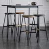 ACXZ Industrial Round Bar Stool 26/29.5in, Bar Counter Stool for LOFT/Pub/Kitchen Island, PU Artificial Leather/4 Iron Legs, Working Guitar Stool view 2