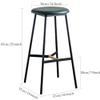 ACXZ Industrial Round Bar Stool 26/29.5in, Bar Counter Stool for LOFT/Pub/Kitchen Island, PU Artificial Leather/4 Iron Legs, Working Guitar Stool view 4