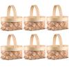 Mini Woven with Handles: 6pcs Farmhouse Small Basket Wedding Party Favors Candy Basket Chip Handwoven Storage Crafts view 1