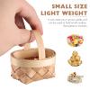 Mini Woven with Handles: 6pcs Farmhouse Small Basket Wedding Party Favors Candy Basket Chip Handwoven Storage Crafts view 3