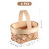 Mini Woven with Handles: 6pcs Farmhouse Small Basket Wedding Party Favors Candy Basket Chip Handwoven Storage Crafts view 4