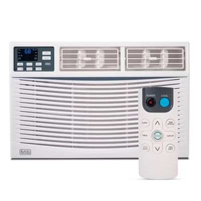 BLACK+DECKER Window Air Conditioner 12,000 BTU, AC Window Unit Cools Up to 550 Square Feet, AC Unit with Remote Control, 3 Cooling Speeds and Fan Only Function, BWAC12WTB, White