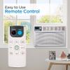 BLACK+DECKER Window Air Conditioner 12,000 BTU, AC Window Unit Cools Up to 550 Square Feet, AC Unit with Remote Control, 3 Cooling Speeds and Fan Only Function, BWAC12WTB, White view 2