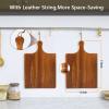 AIDEA Wood Cutting Board Large Charcuterie Board with Handle(17"x11") 2Pack Dark Brown view 2