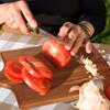 AIDEA Wood Cutting Board Large Charcuterie Board with Handle(17"x11") 2Pack Dark Brown view 4
