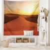 Ambesonne Desert Tapestry King Size, Footprints on Sand Dunes at Sunrise Hot Dubai Landscape Travel Destination, Wall Hanging Bedspread Bed Cover Wall Decor, 104" X 88", Dark Orange Yellow view 2
