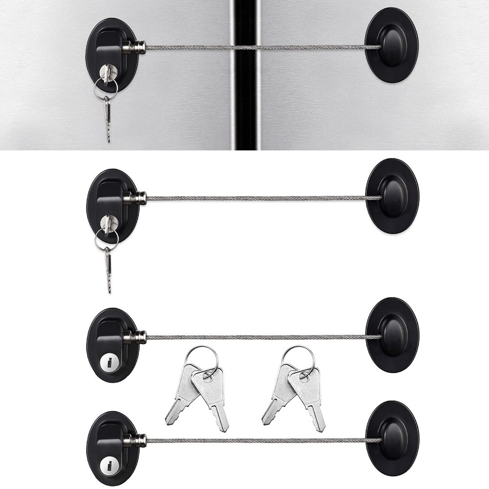 Hotop 4 Pack Cabinet Locks with Keys Refrigerator Fridge Lock