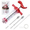 Meat Injector, Plastic Marinade Turkey Injector with 1-oz Capacity 2pcs stainless steel needles by DIMESHY view 3